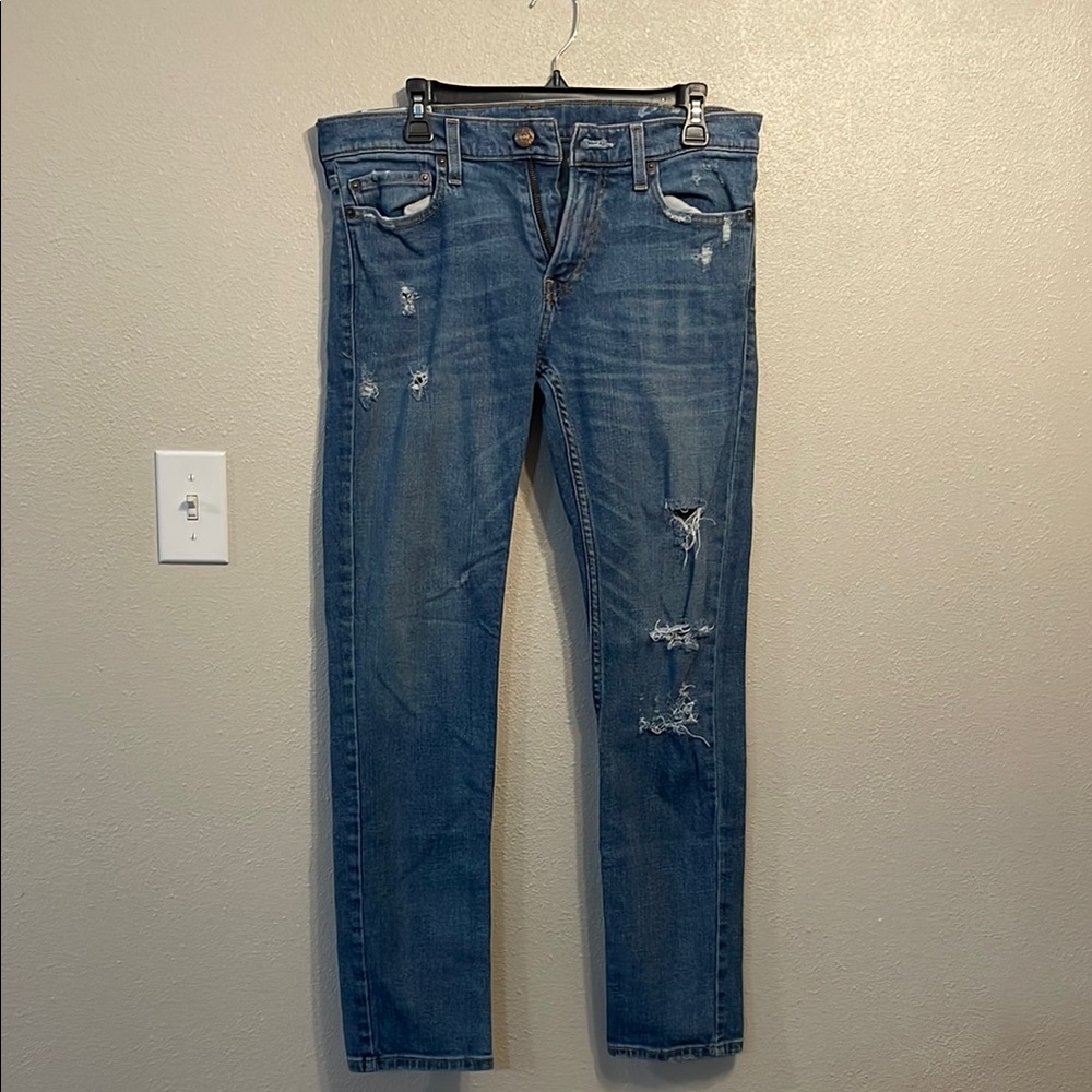 Hollister Blue Distressed Men's Jeans